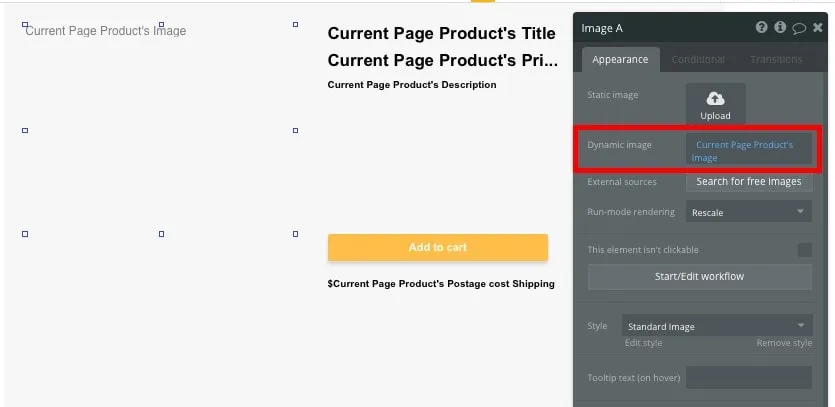 Conteúdo na página do produto