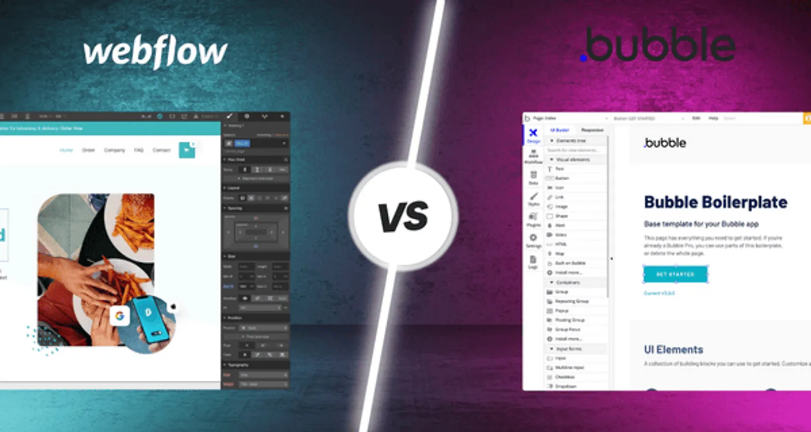 Bubble ou webflow, qual é melhor?