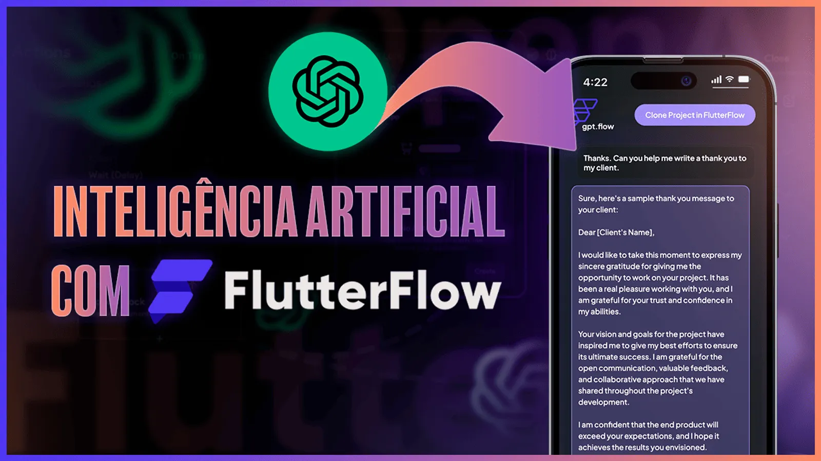 FlutterFlow + ChatGPT: Criei um aplicativo de I.A. em 19 minutos