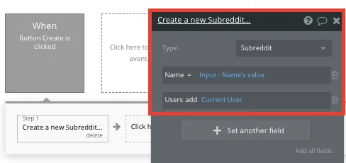 Criar site de comunidades como o Reddit Create Subreddit Workflow