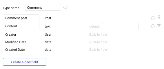 Criar site de comunidades como o Reddit Tipos de Dados e Campos