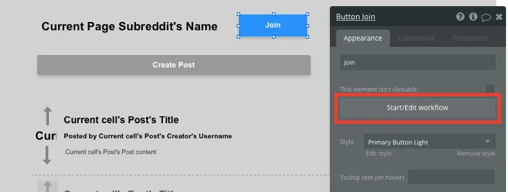 Bubble No Code Reddit Clone Join Subreddit