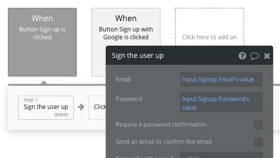 No Code User Signup Flow