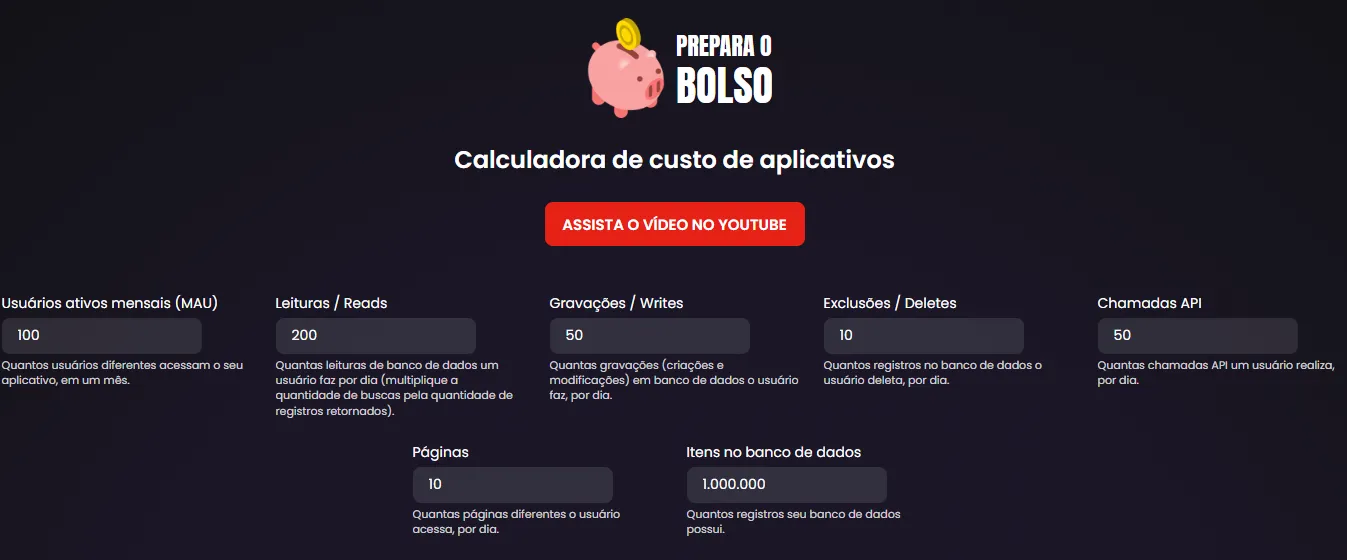 Calculadora Prepara o Bolso.