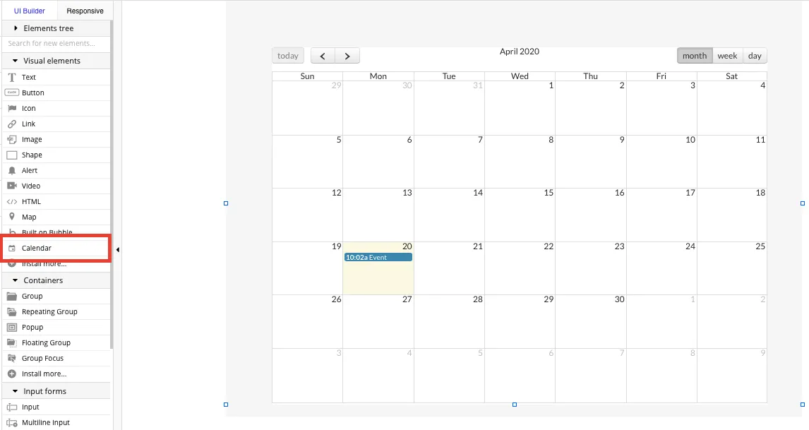 Ilustração do calendário Bubble