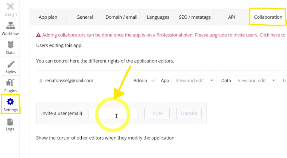 Cadastrar colaboradores.