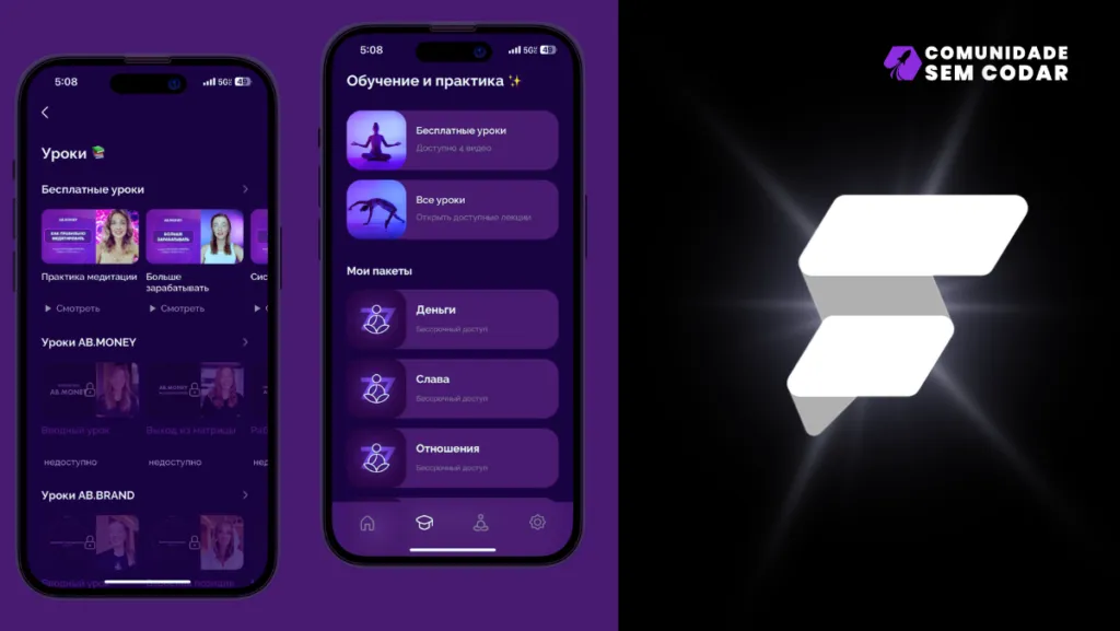 FlutterFlow cria aplicativos nativos.