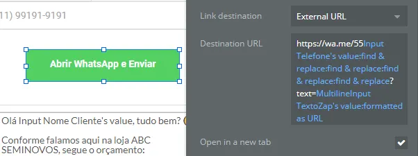 Link Abrir WhatsApp com Texto