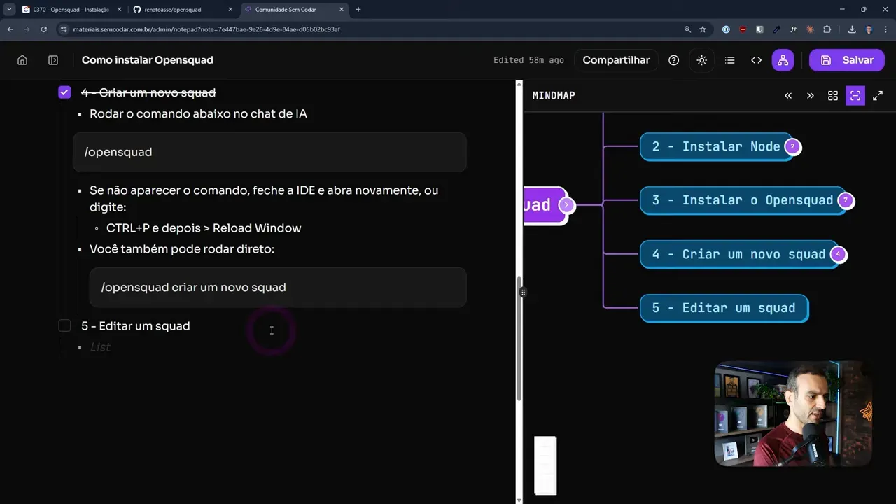 Interface de edição