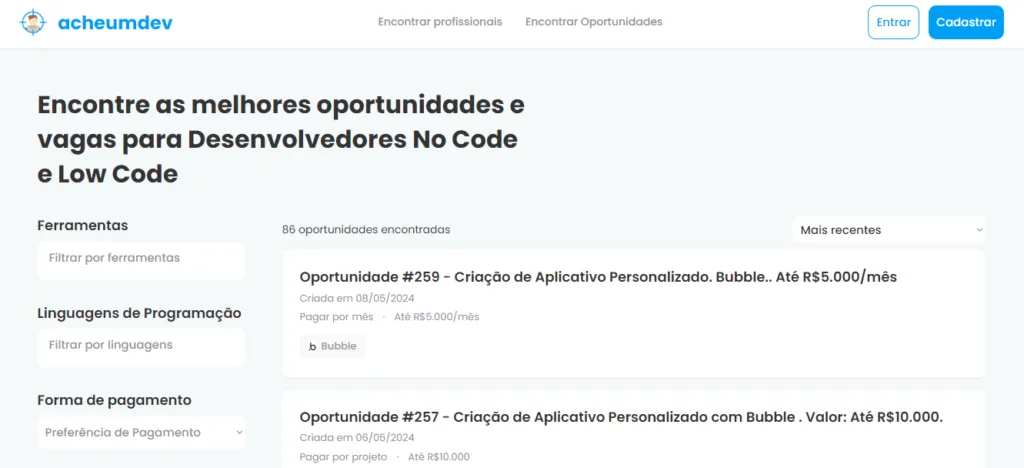 Existem mais vagas para desenvolvedor tradicional ou desenvolvedor No Code?