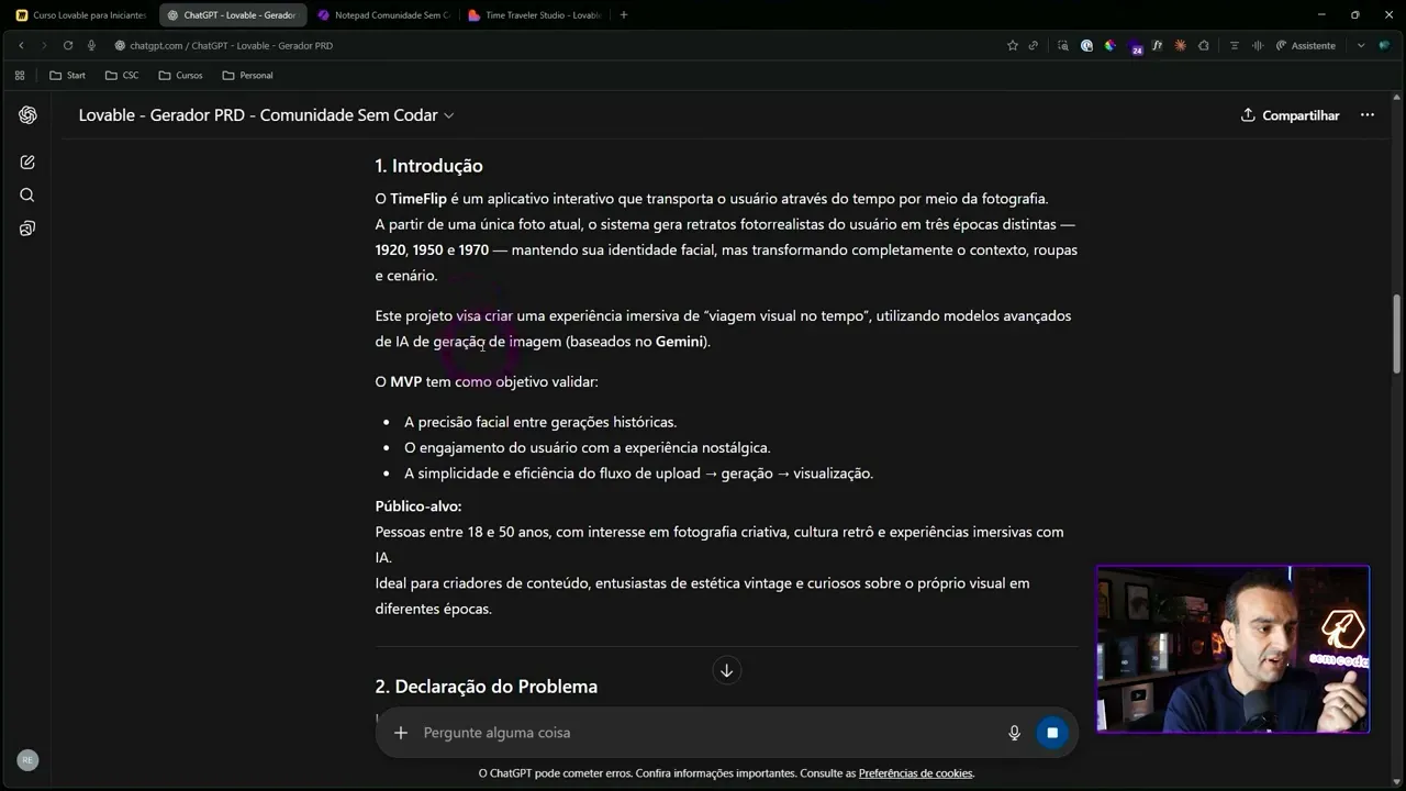 Agente PRD em ação no ChatGPT