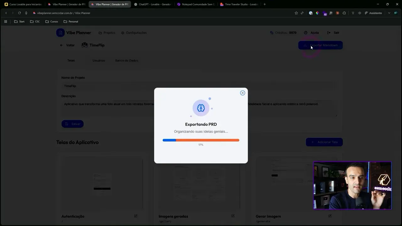 Exportação de PRD no Vibe Planner
