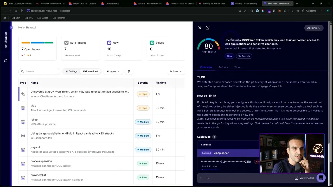 Relatório de scanner de vulnerabilidades