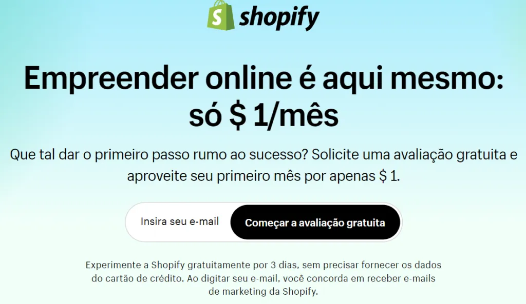 Sistema de gerenciamento de conteúdo: Shopify.