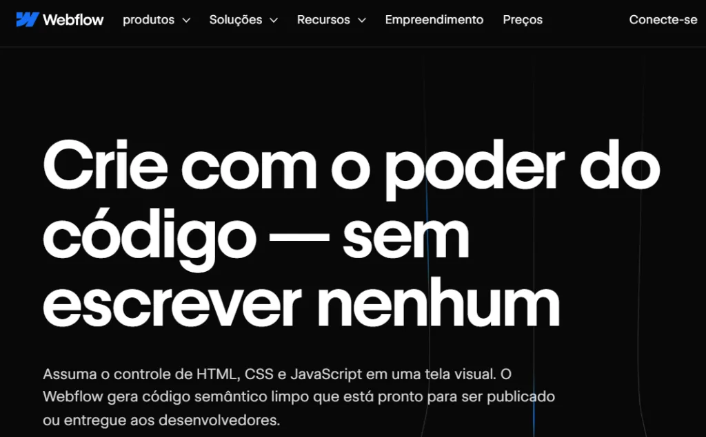 Sistema de gerenciamento de conteúdo: Webflow.